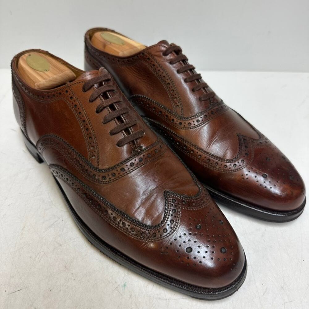 FULLY RESOLED Rancourt x Ralph Lauren Oxford Wingtip Brown Bench Made USA 10 D